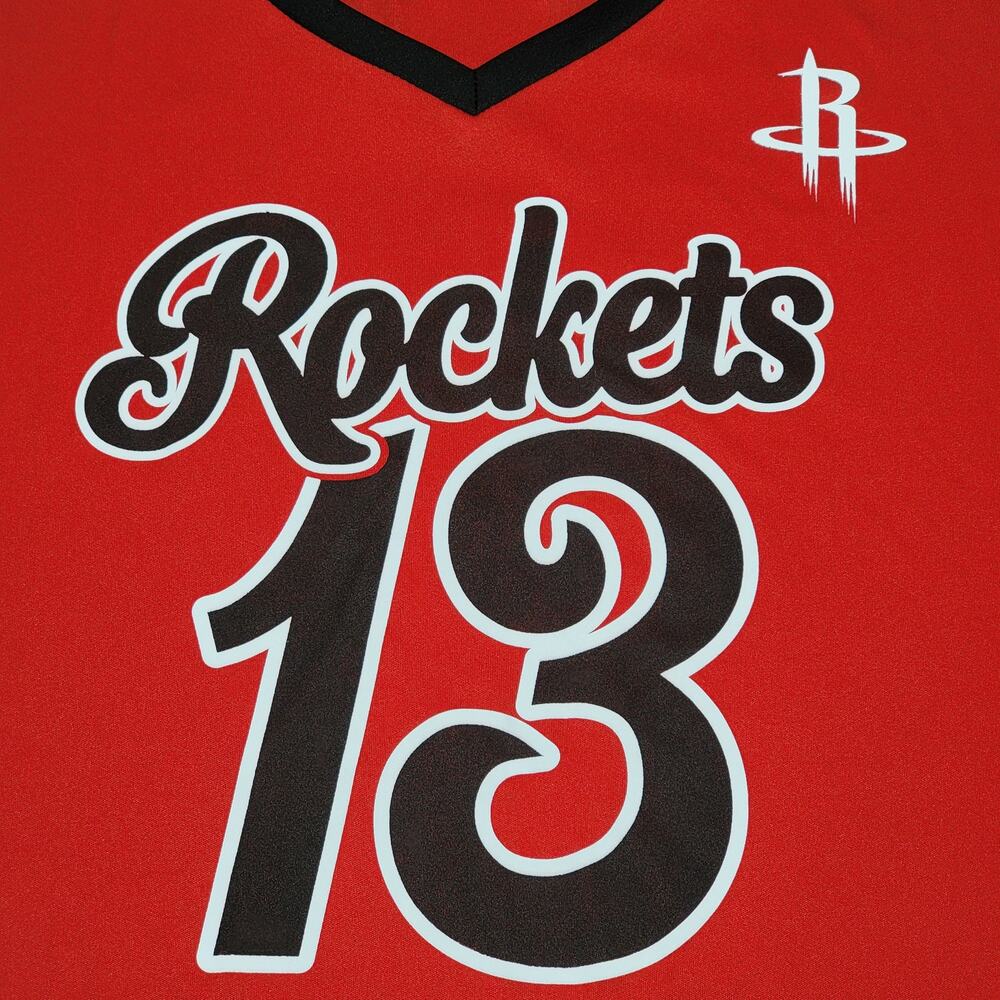 NBA Red V-Neck Tee Houston Rockets "13 Harden" - Size Large* - Picture 2 of 5